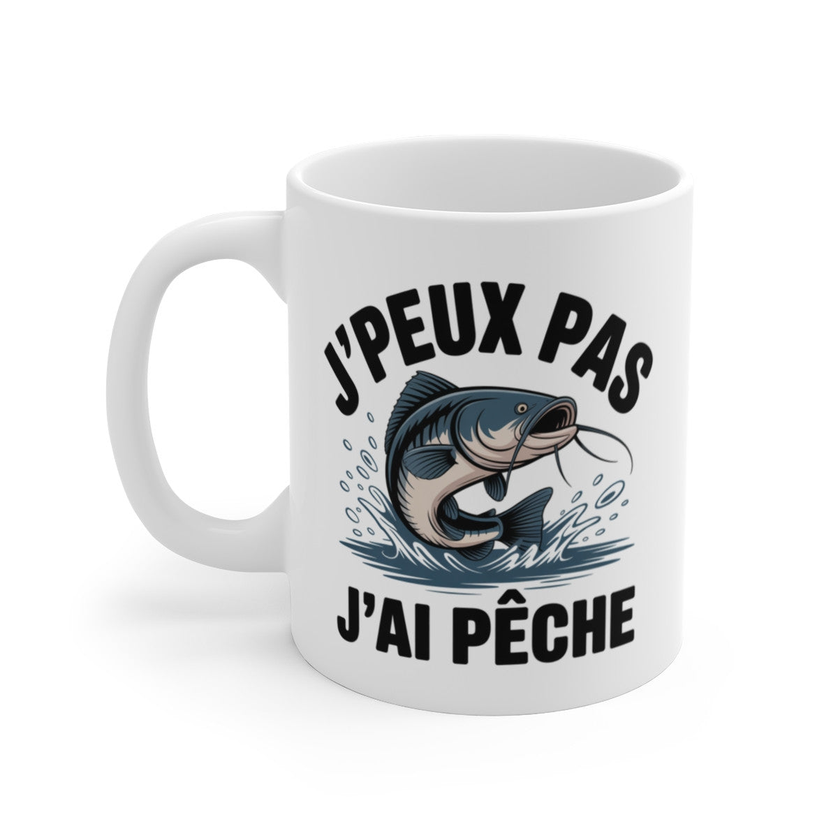 Mug J’peux Pas J’Ai Pêche Silure – Tasse Humour Pêcheur Carnassier – Cadeau Original Homme