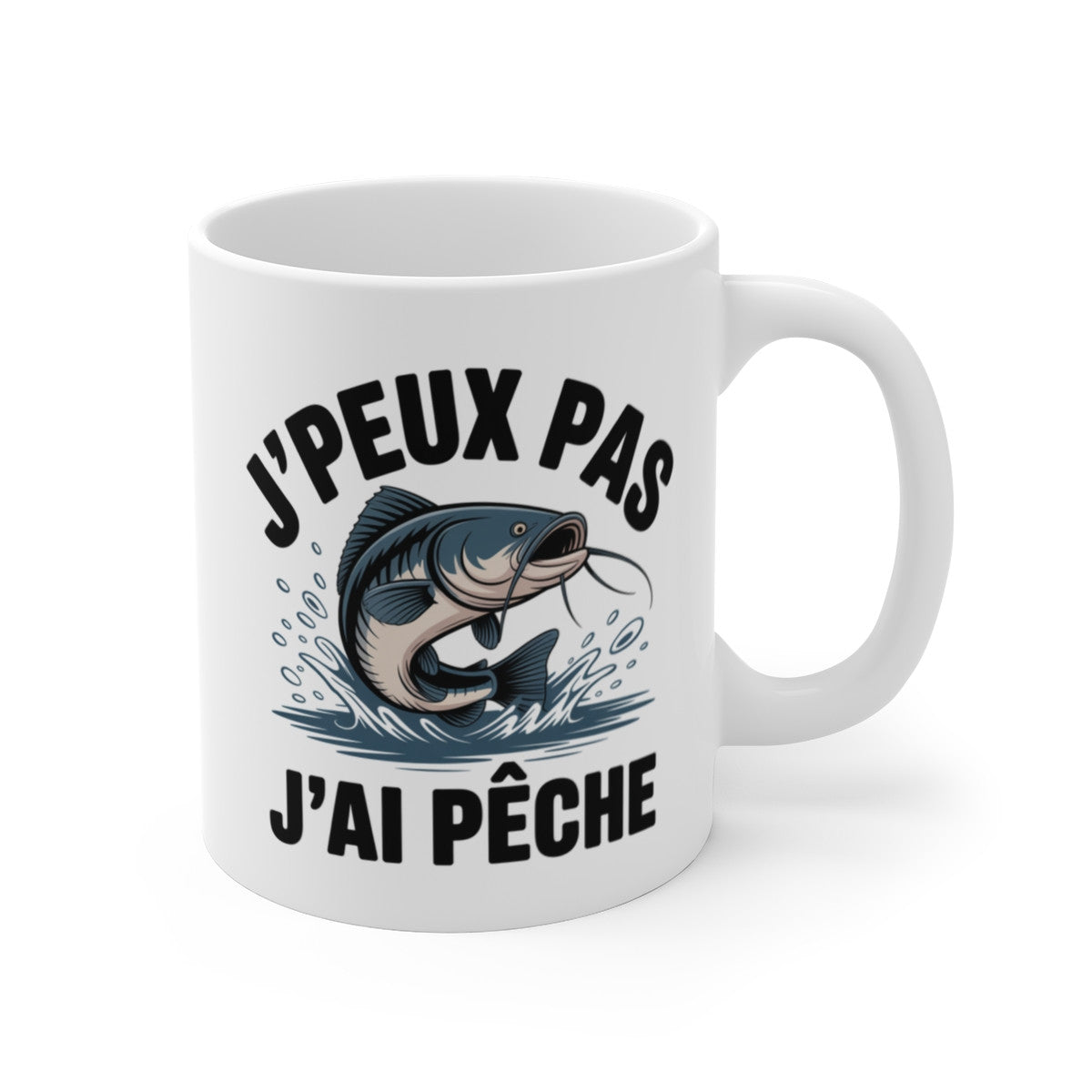 Mug J’peux Pas J’Ai Pêche Silure – Tasse Humour Pêcheur Carnassier – Cadeau Original Homme