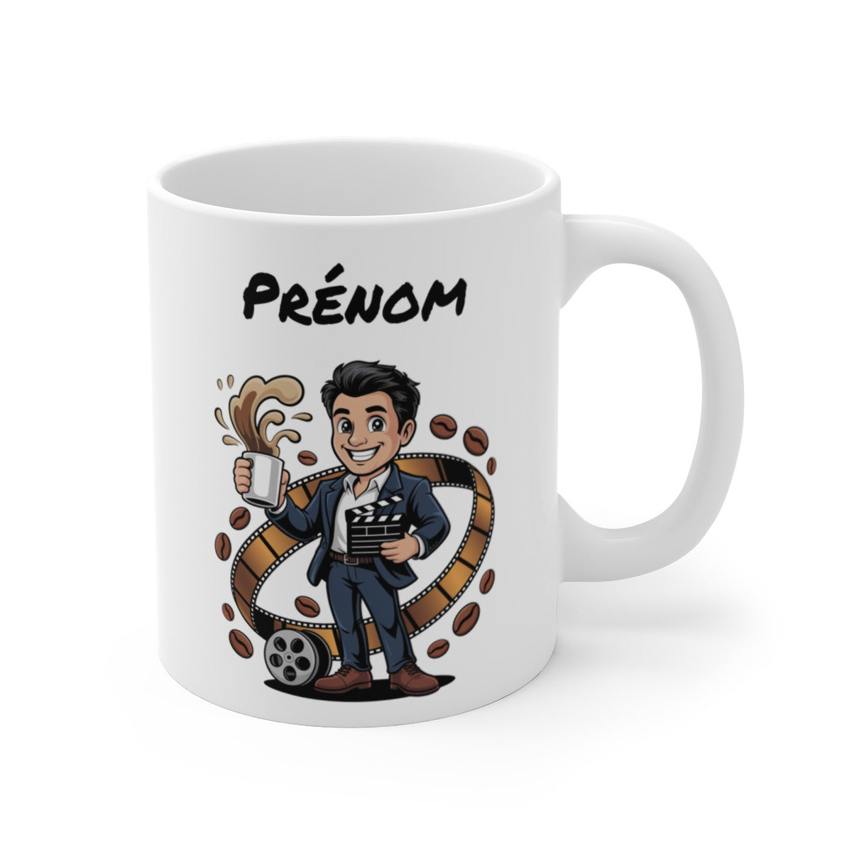 Mug Personnalisable Réalisateur Cinéma – Tasse Cinéaste Homme avec Prénom – Cadeau Film