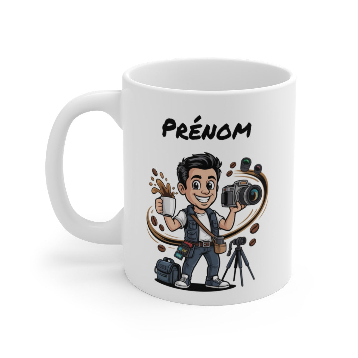 Mug Photographe Personnalisable – Tasse Appareil Photo et Café – Cadeau Photographie – Mug Céramique
