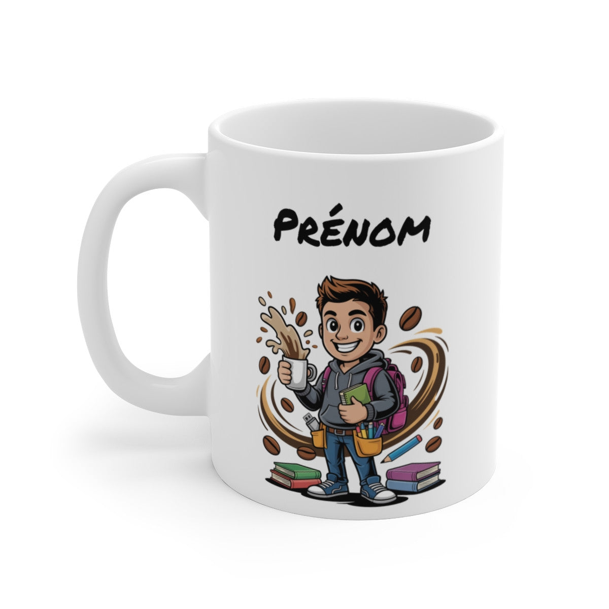 Mug Étudiant Personnalisable – Tasse Études & Café – Cadeau Étudiant Lycée Université