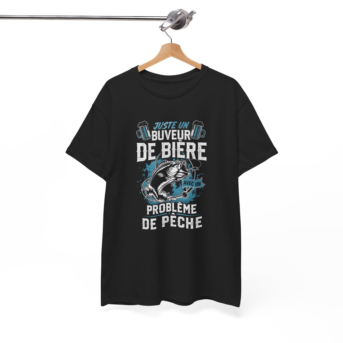 T-Shirt Pêche Homme – Cadeau Pêcheur Humour Bière – Passion Poisson Canne à Pêche – Idée Cadeau Papa Pêcheur Anniversaire