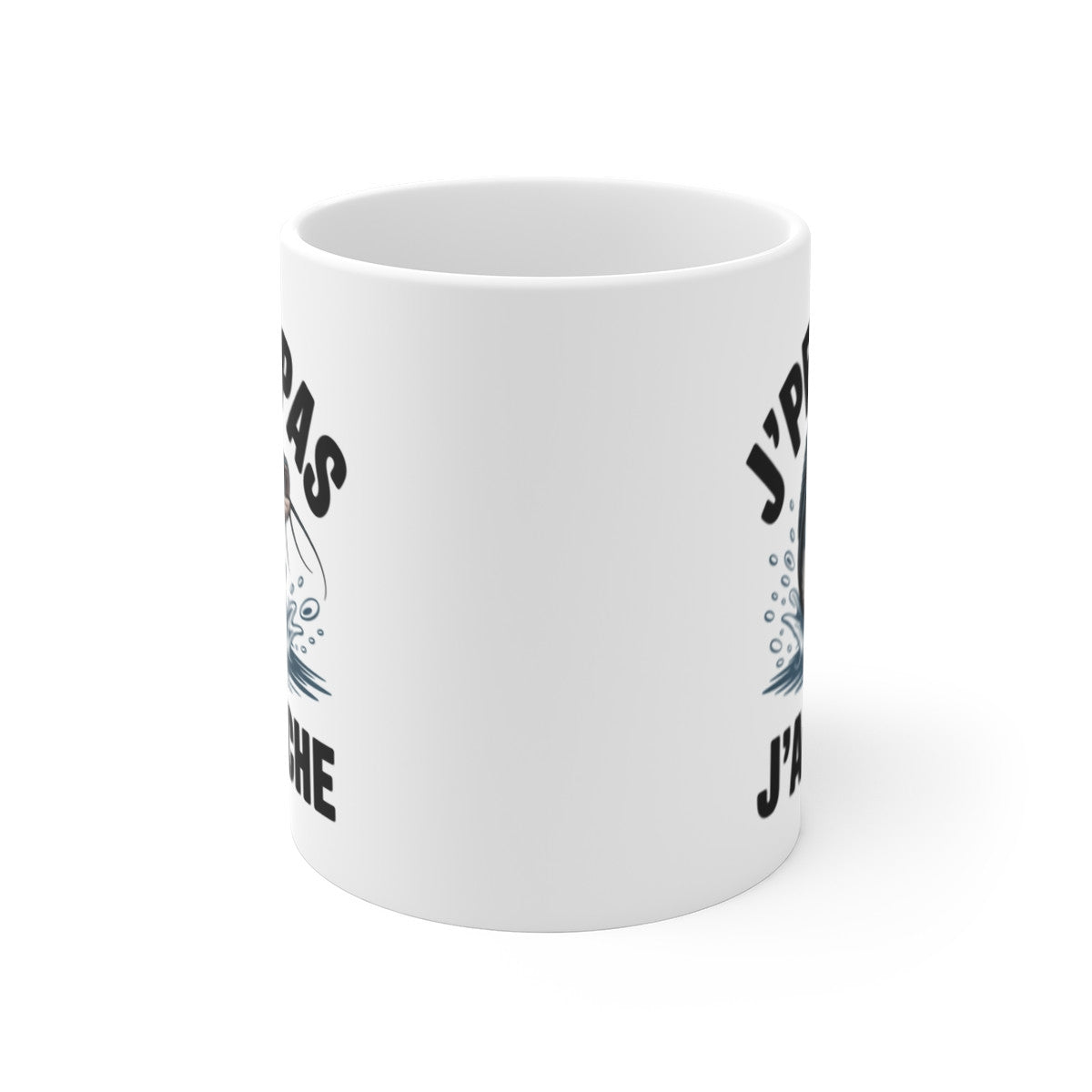 Mug Pêche Humour J’peux pas j’ai pêche – Illustration Poisson Stylisée – Tasse Céramique