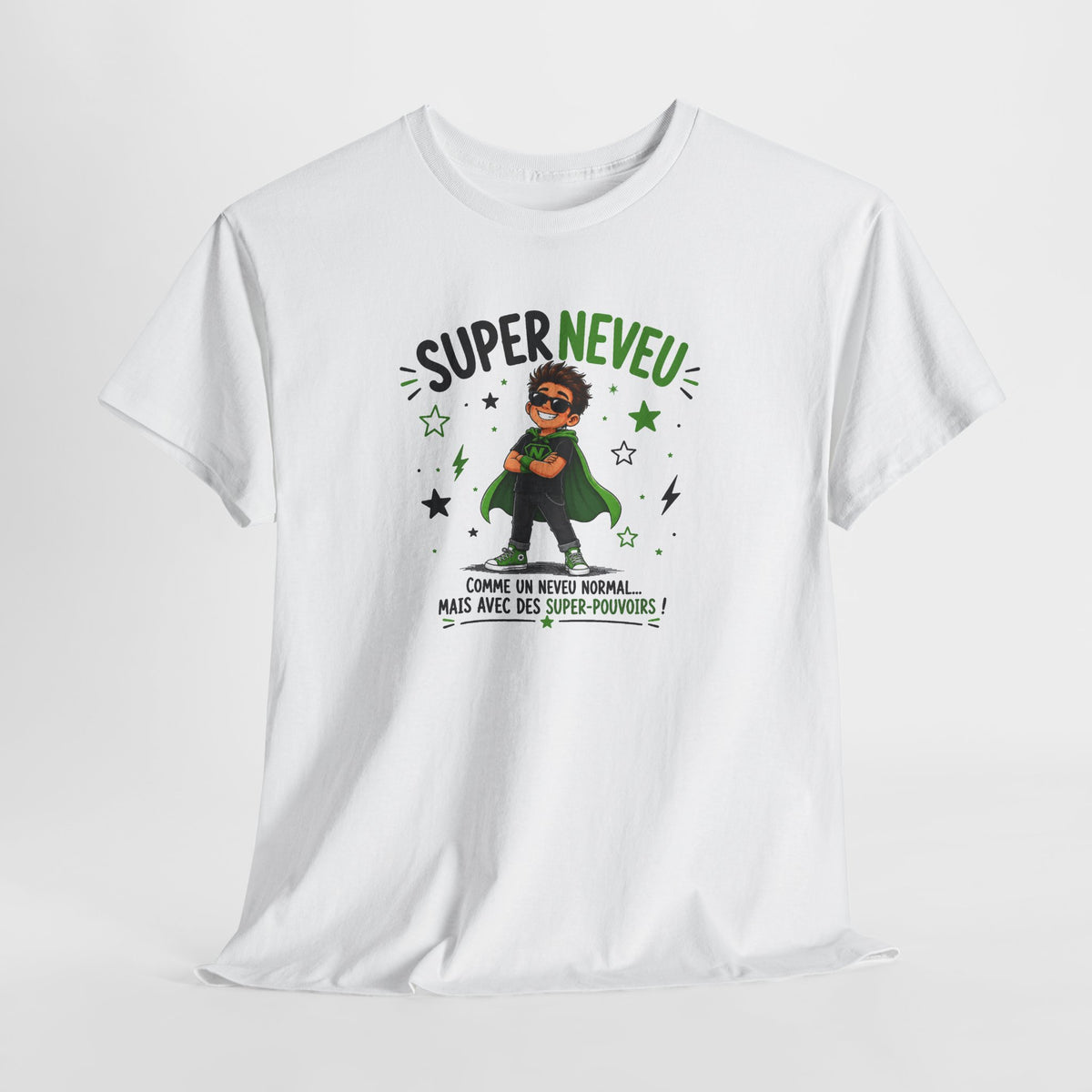 Tee Shirt Neveu Homme – Super Neveu Comme un Neveu Normal Mais Avec des Super-Pouvoirs – T-Shirt Humour Cadeau Original