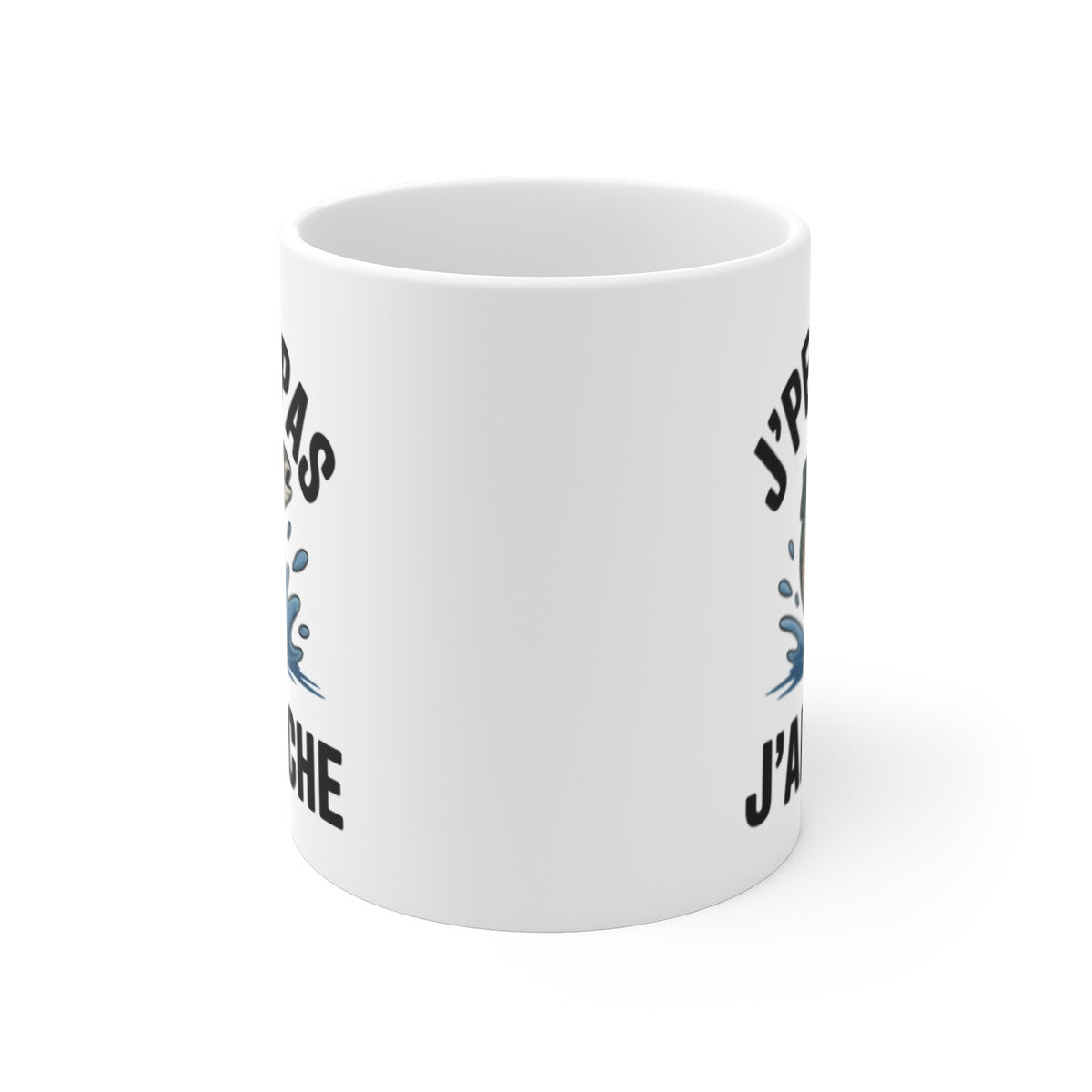 Mug Pêche Truite Humour J’peux pas j’ai pêché – Illustration Truite Sautante – Tasse Céramique