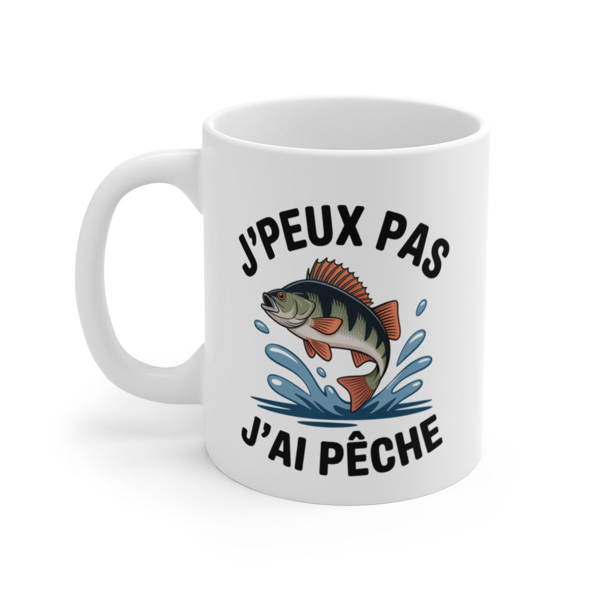 Mug Pêche Perche J’peux pas j’ai pêché – Illustration Perche Sautante – Tasse Céramique 325ml