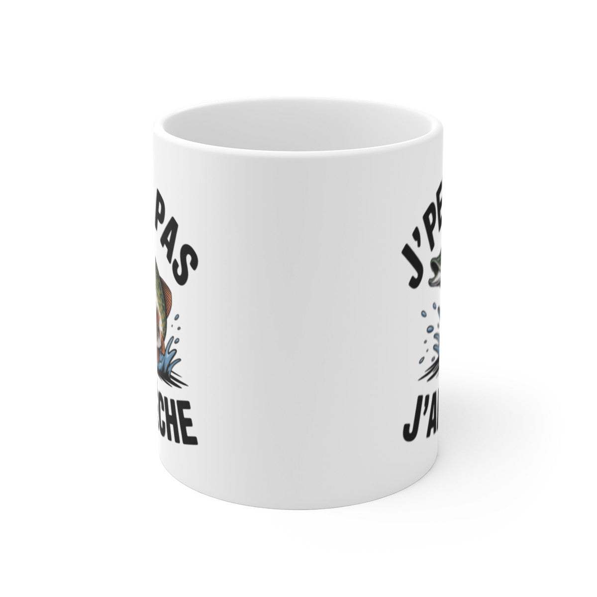 Mug Pêche Brochet J’peux pas j’ai pêché – Illustration Brochet Sautant – Tasse Céramique
