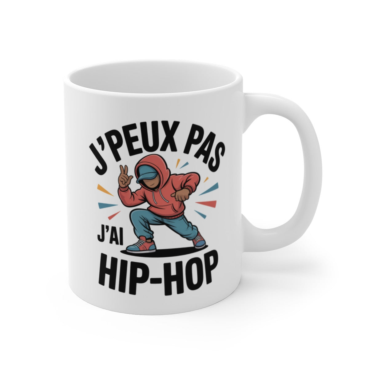Mug Hip-Hop J’peux pas j’ai hip-hop – Illustration Danse Urbaine Street Dance – Tasse Céramique 325ml