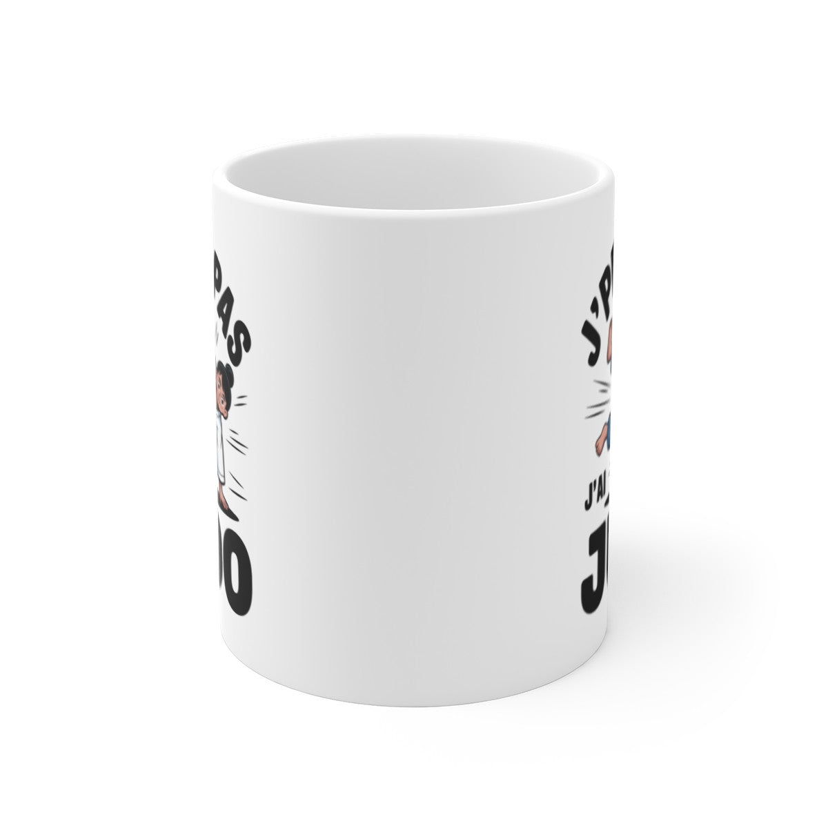 Mug Judo J’peux pas judo – Illustration Judoka Projection – Tasse Céramique 325ml