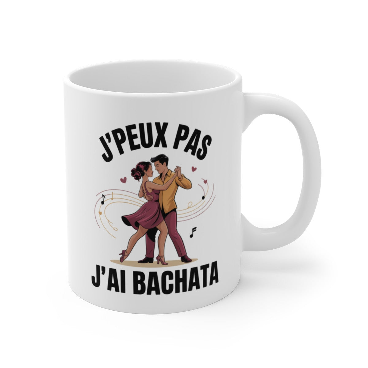 Mug Bachata J’peux pas j’ai bachata – Couple Danse Latine – Tasse Céramique 325ml Danse Passion