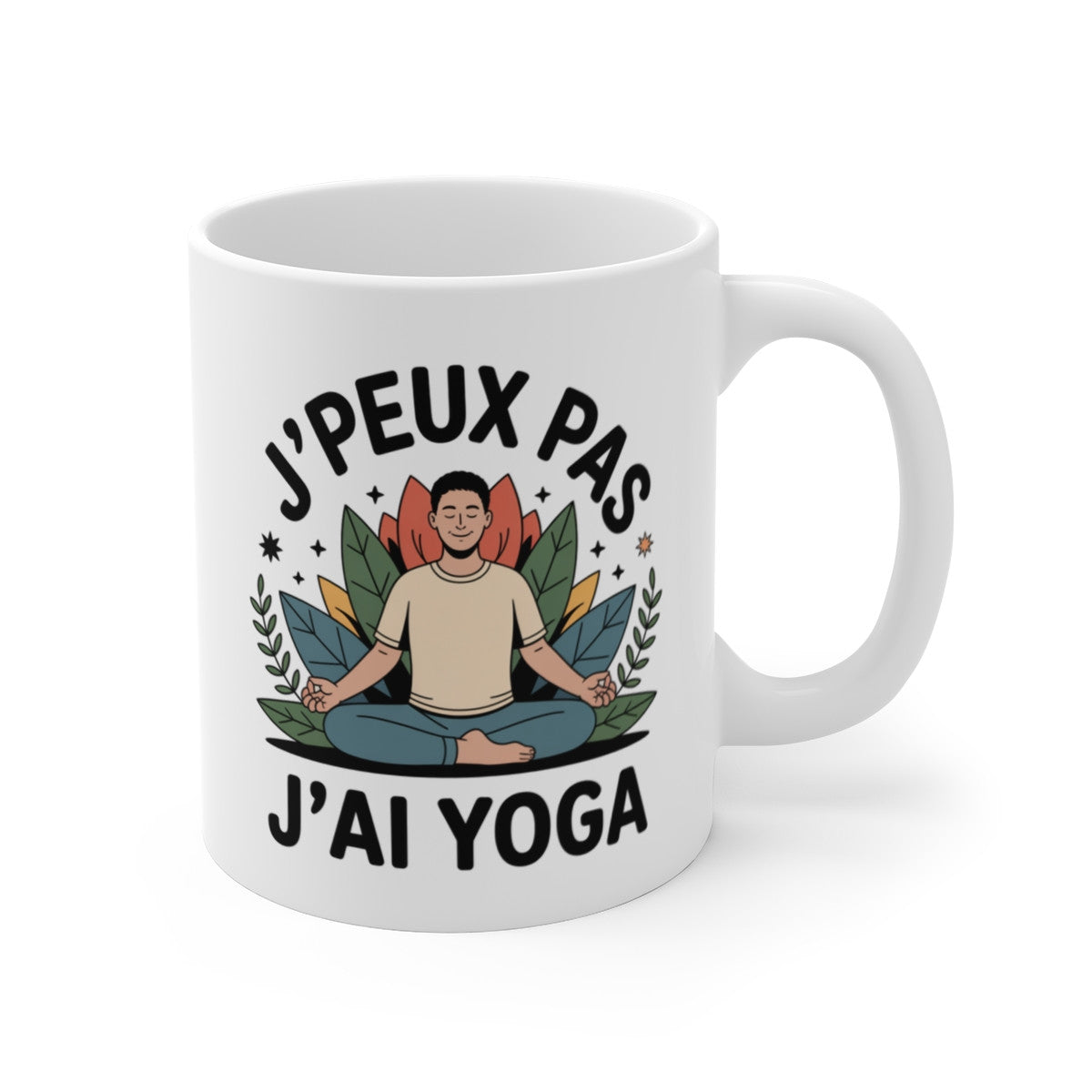 Mug Yoga Homme – Tasse J’peux pas j’ai yoga – Méditation Zen Masculine – Bien-être Relaxation 325ml