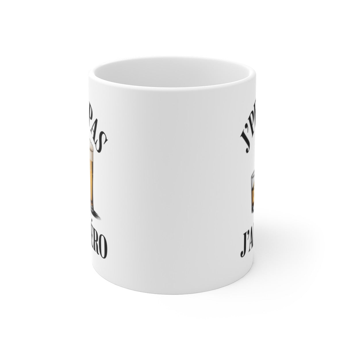 Mug Apéro J’peux pas j’ai apéro – Vin Bière Whisky – Illustration Verres Alcool – Tasse Céramique 325ml