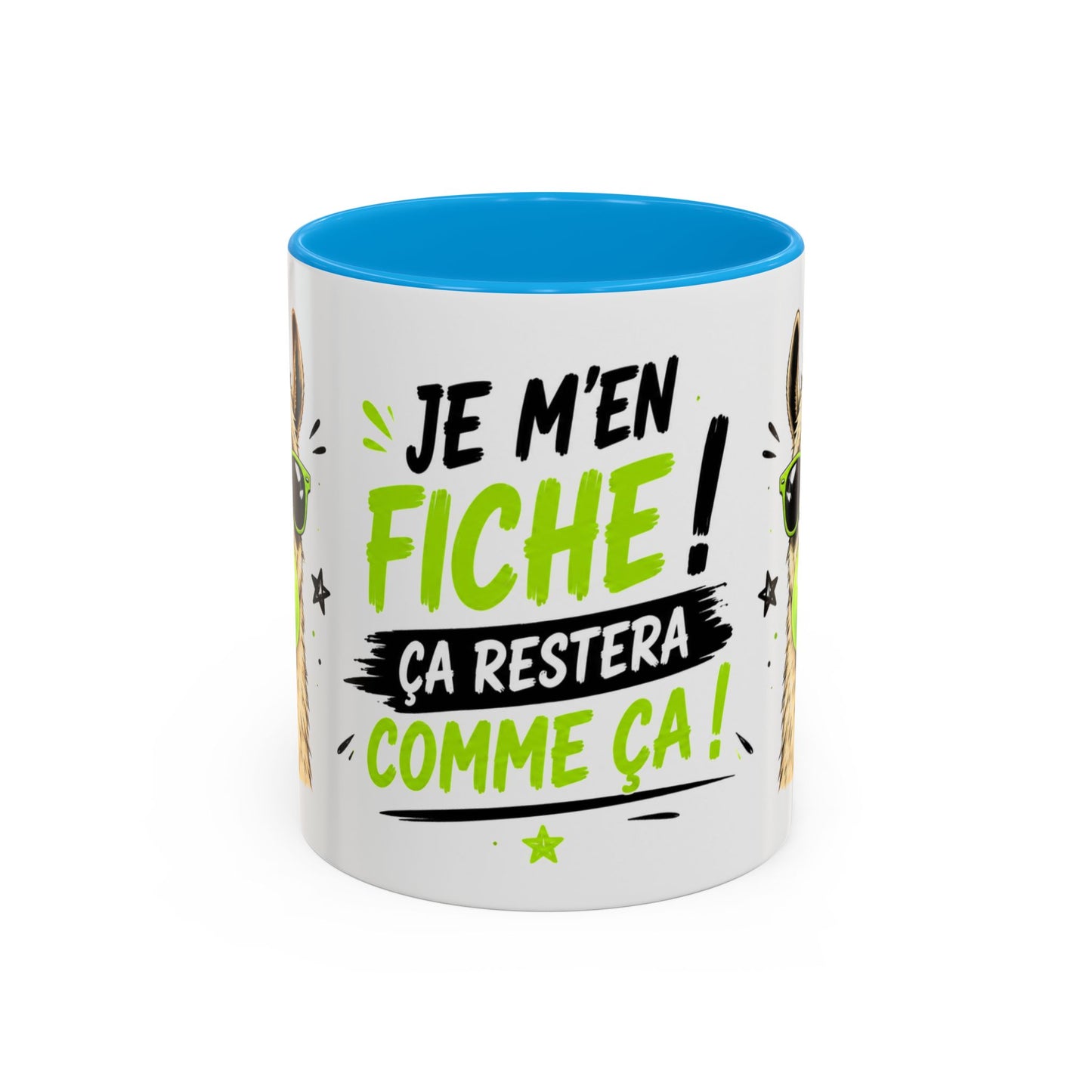Tasse Je M’En Fiche Ça Restera Comme Ça – Mug Lama Humour Homme Femme – Cadeau Drôle 325ml
