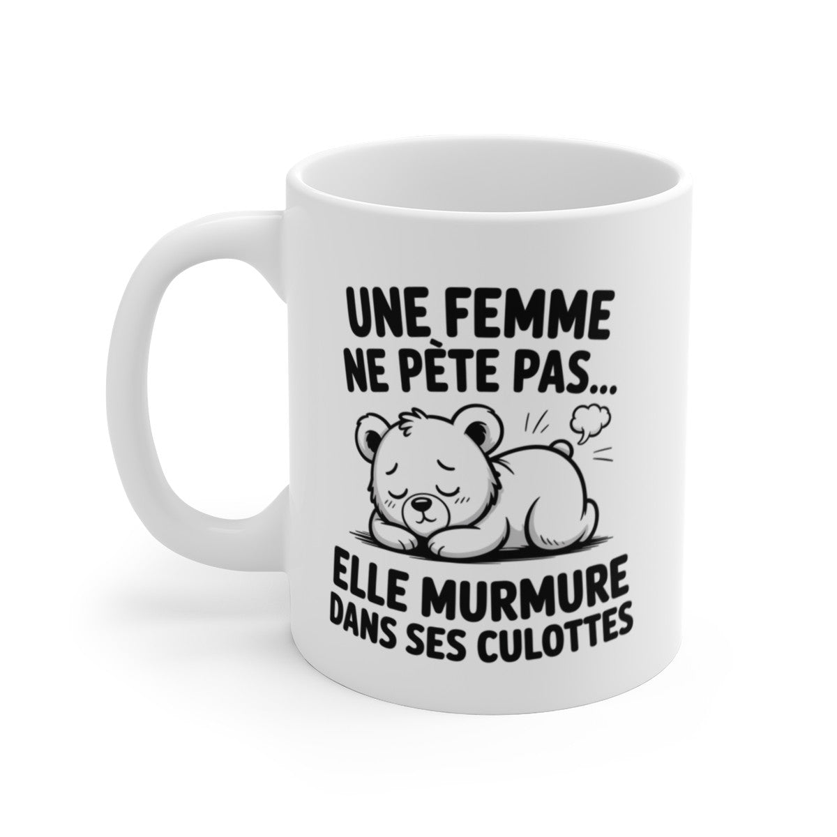 Mug Ours Humoristique – Illustration Minimaliste Ours Assis – Tasse Céramique 325 ml – Design Amusant Animal