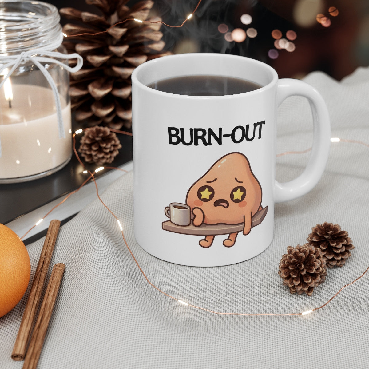 Mug Humour Adulte Testicules – Tasse Drôle Fatigue Café – Cadeau Humour Décalé – Céramique 325ml
