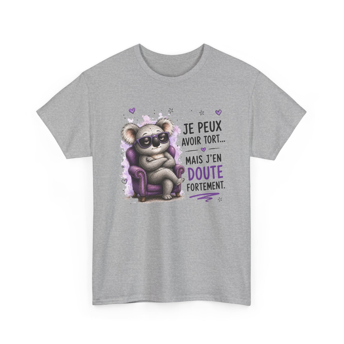 Tee-Shirt Humour Homme et Femme – Koala Drôle Caractère Têtu – Idée Cadeau Original Anniversaire
