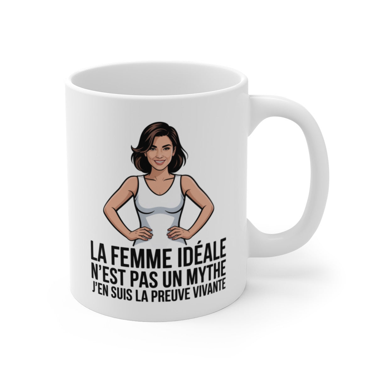 Mug Femme Confiante – Tasse Humour Féminin – Cadeau Femme Forte et Indépendante – Céramique 325ml