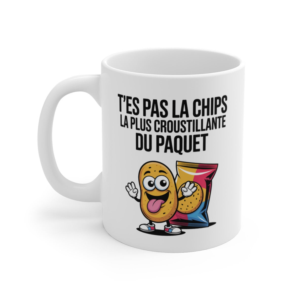 Mug Humour Chips – Tasse Drôle Message Taquin – Cadeau Humour Original – Céramique 325ml
