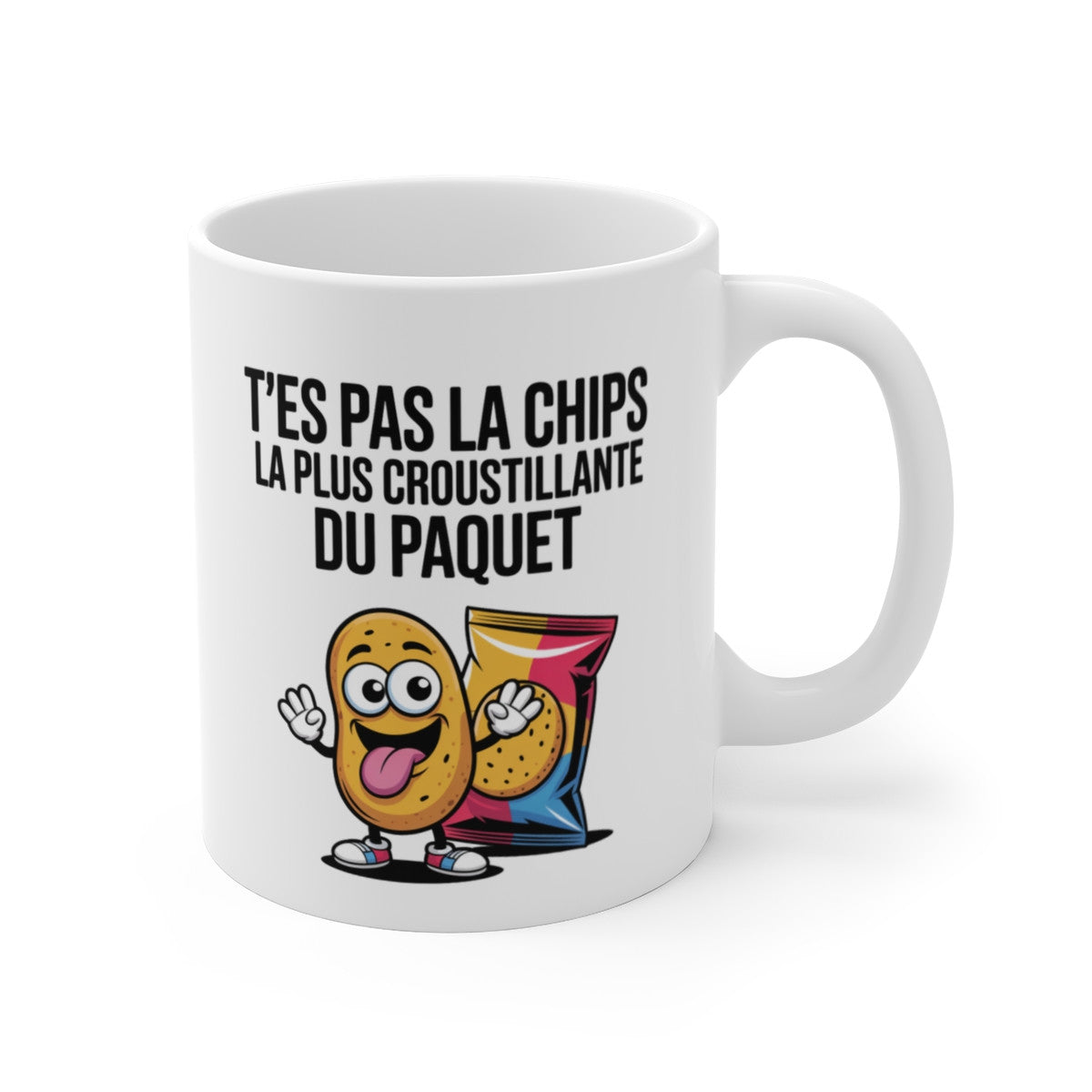 Mug Humour Chips – Tasse Drôle Message Taquin – Cadeau Humour Original – Céramique 325ml