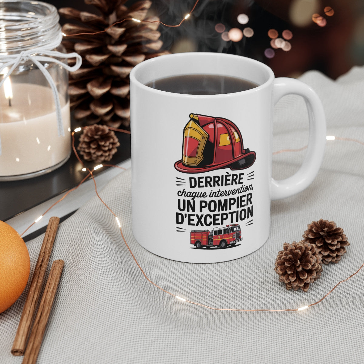 Mug Pompier – Tasse Hommage Sapeur-Pompier – Cadeau Métier Courage – Céramique 325ml