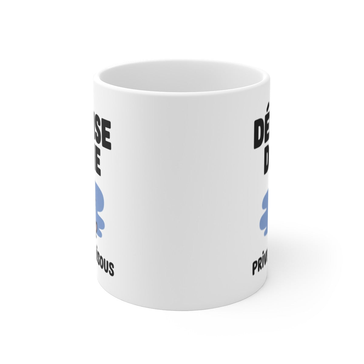 Mug Chat Humour – Tasse “Défense de Me Priver de Bisous” – Cadeau Chat Mignon – Céramique 325ml