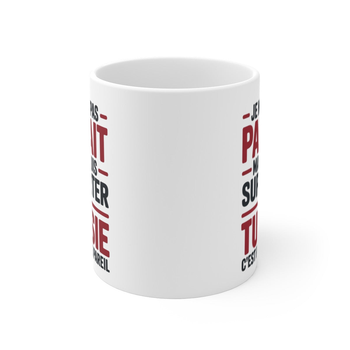 Mug Supporter Tunisie Humour – Je Ne Suis Pas Parfait – Tasse Football Tunisien – Cadeau Fan Équipe de Tunisie – 325ml