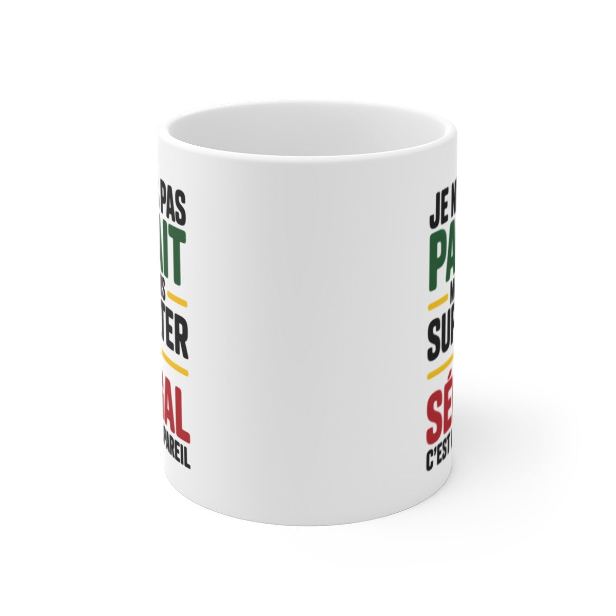 Mug Supporter Sénégal Humour – Je Ne Suis Pas Parfait – Tasse Football Sénégalais – Cadeau Fan Équipe du Sénégal