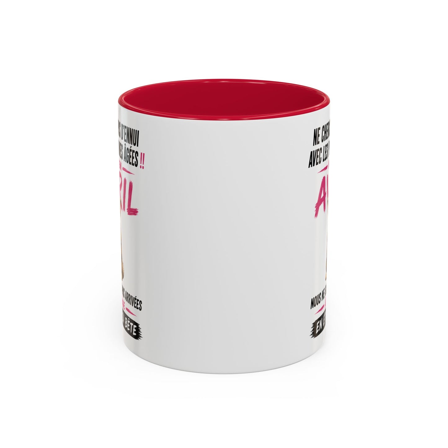 Tasse Humour Personnes Nées en Avril – Mug Lapin Drôle Senior Retraité – Cadeau Anniversaire Homme Femme 325ml