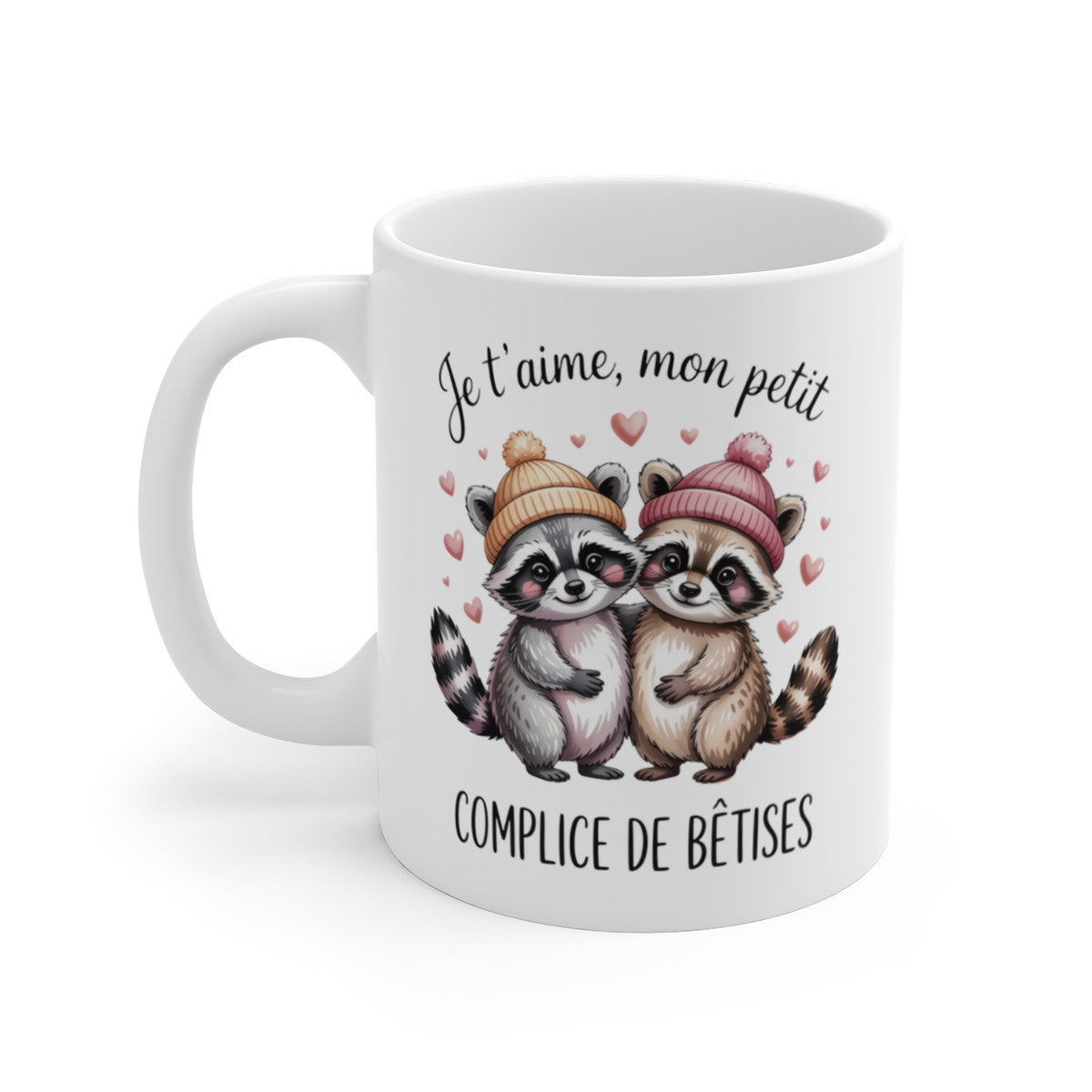 Mug Amour Ratons Laveurs – “Je t’aime Mon Petit Complice” – Tasse Cute Couple 325ml