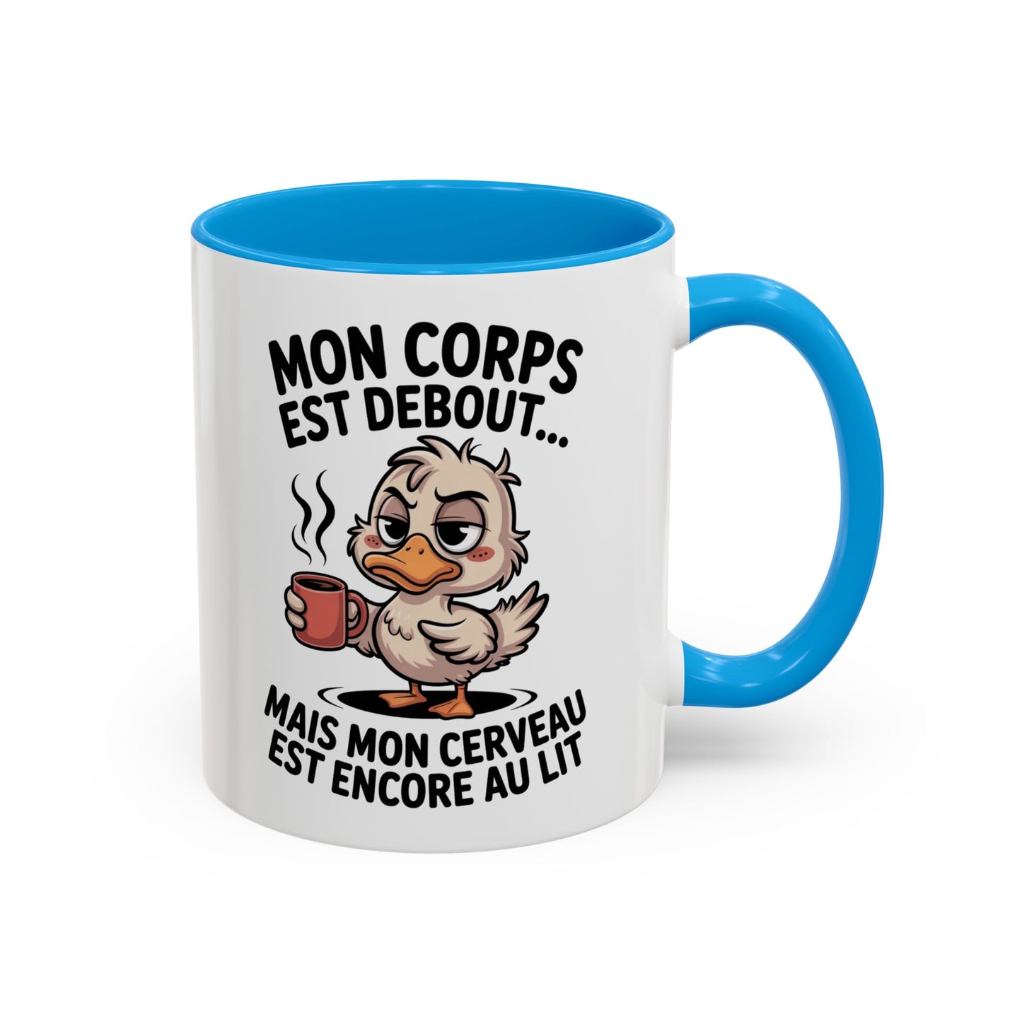 Tasse Canard Humour Café 325ml – Mug Céramique Fatigue Réveil Matin Cadeau Original Drôle