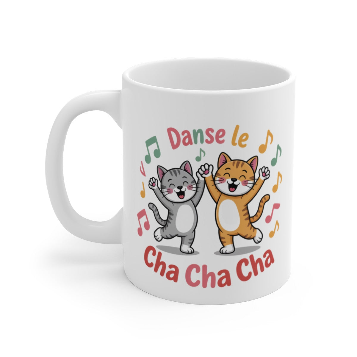 Mug Chats Dansants – “Danse le Cha Cha Cha” – Illustration Fun Musique 325ml