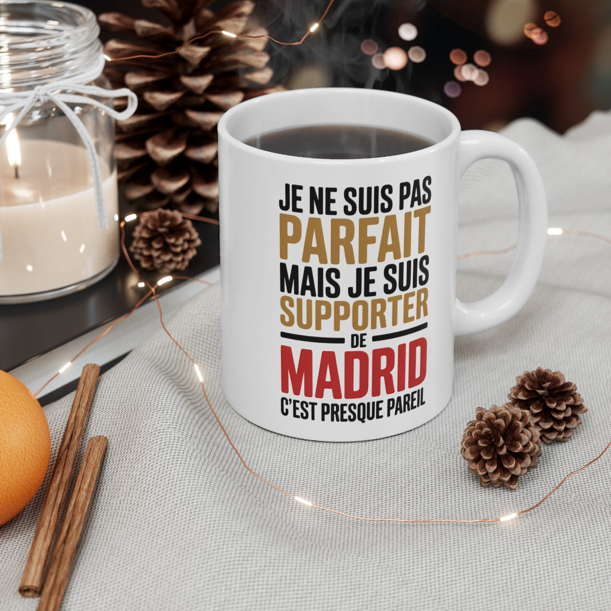 Mug Supporter Madrid – Tasse Humour Foot – Cadeau Fan 325ml