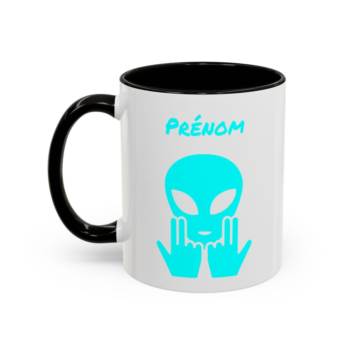 Teecustom Mug Alien Bleu Clair Personnalisé avec Prénom – Extraterrestre Humour Signe JUL – Mug Céramique Couleurs au Choix