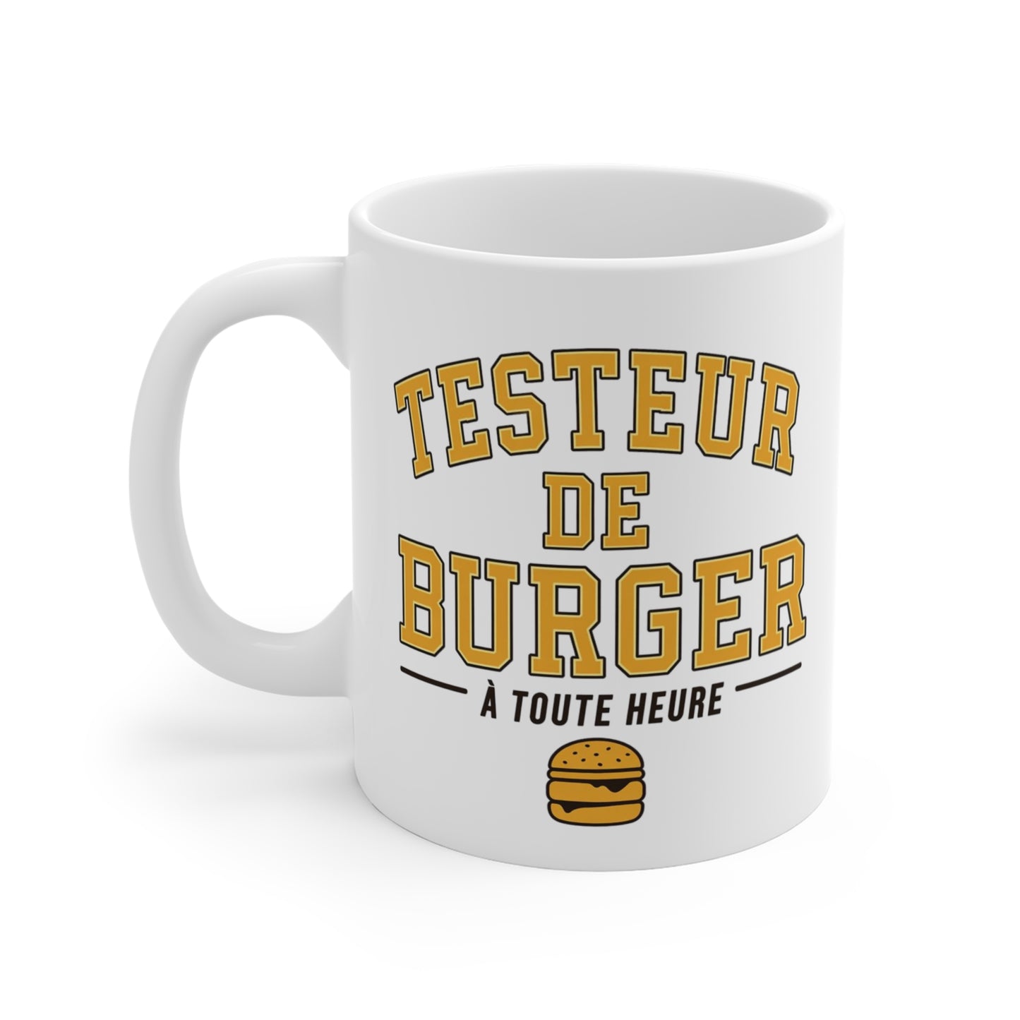 Tasse Testeur de Burger – Mug Humour Fast Food – Cadeau Amateur de Burgers Homme Femme 325ml