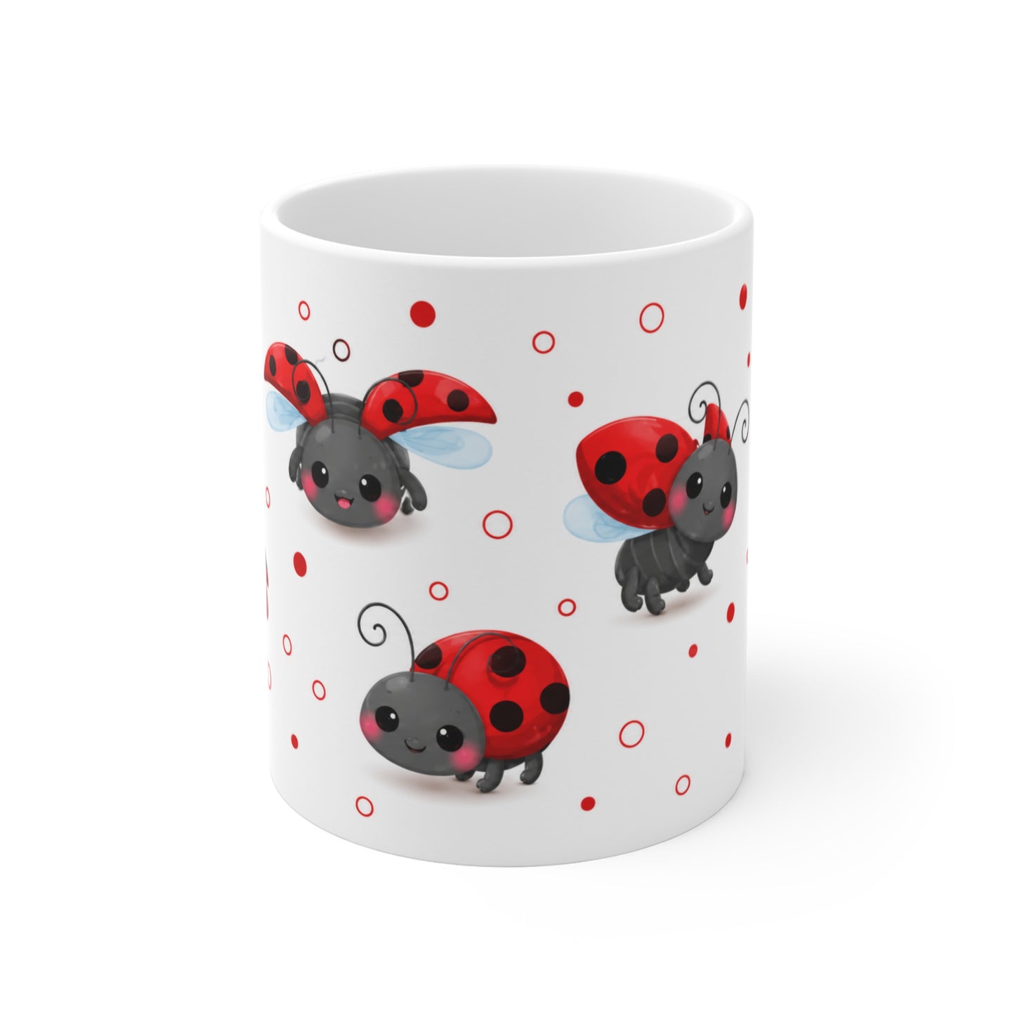 Tasse Coccinelles Kawaii – Mug Insectes Cartoon Adorables – Cadeau Femme Enfant 325ml
