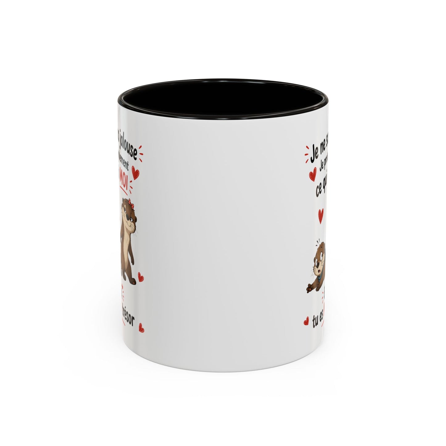 Tasse Je Ne Suis Pas Jalouse Je Protège Simplement Ce Qui Est À Moi – Mug Couple Loutre Humour Amour 325ml