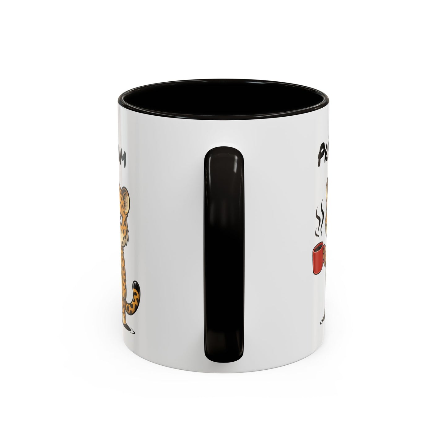 Mug Léopard Fatigué Personnalisable 325ml – Tasse Café Humour Animal Sauvage Drôle Réveil Difficile