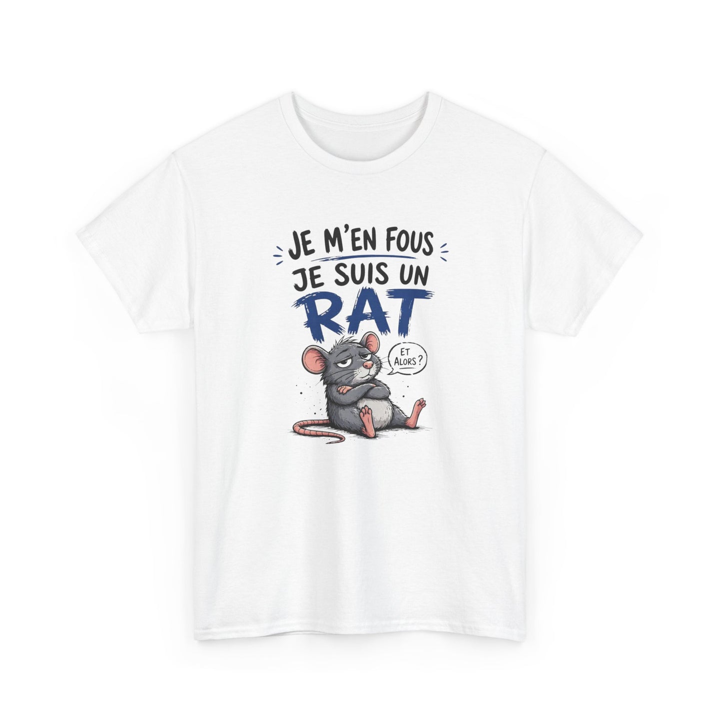 T-Shirt Humour Je M’en Fous Je Suis Un Rat – Tee Shirt Drôle Insolent Animal Cool – Cadeau Original Homme Femme