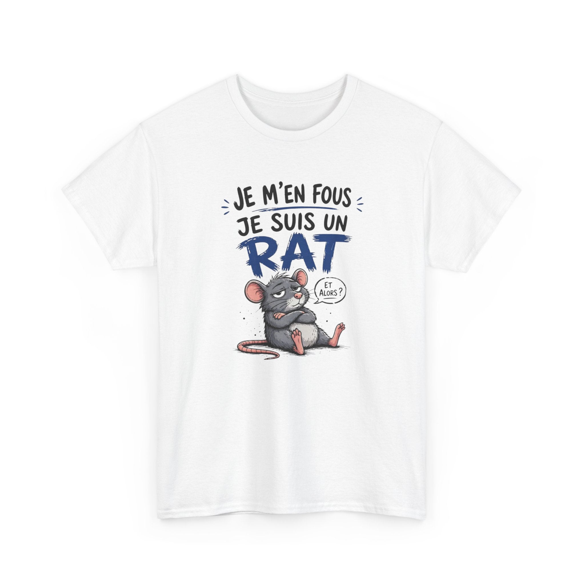 T-Shirt Humour Je M’en Fous Je Suis Un Rat – Tee Shirt Drôle Insolent Animal Cool – Cadeau Original Homme Femme