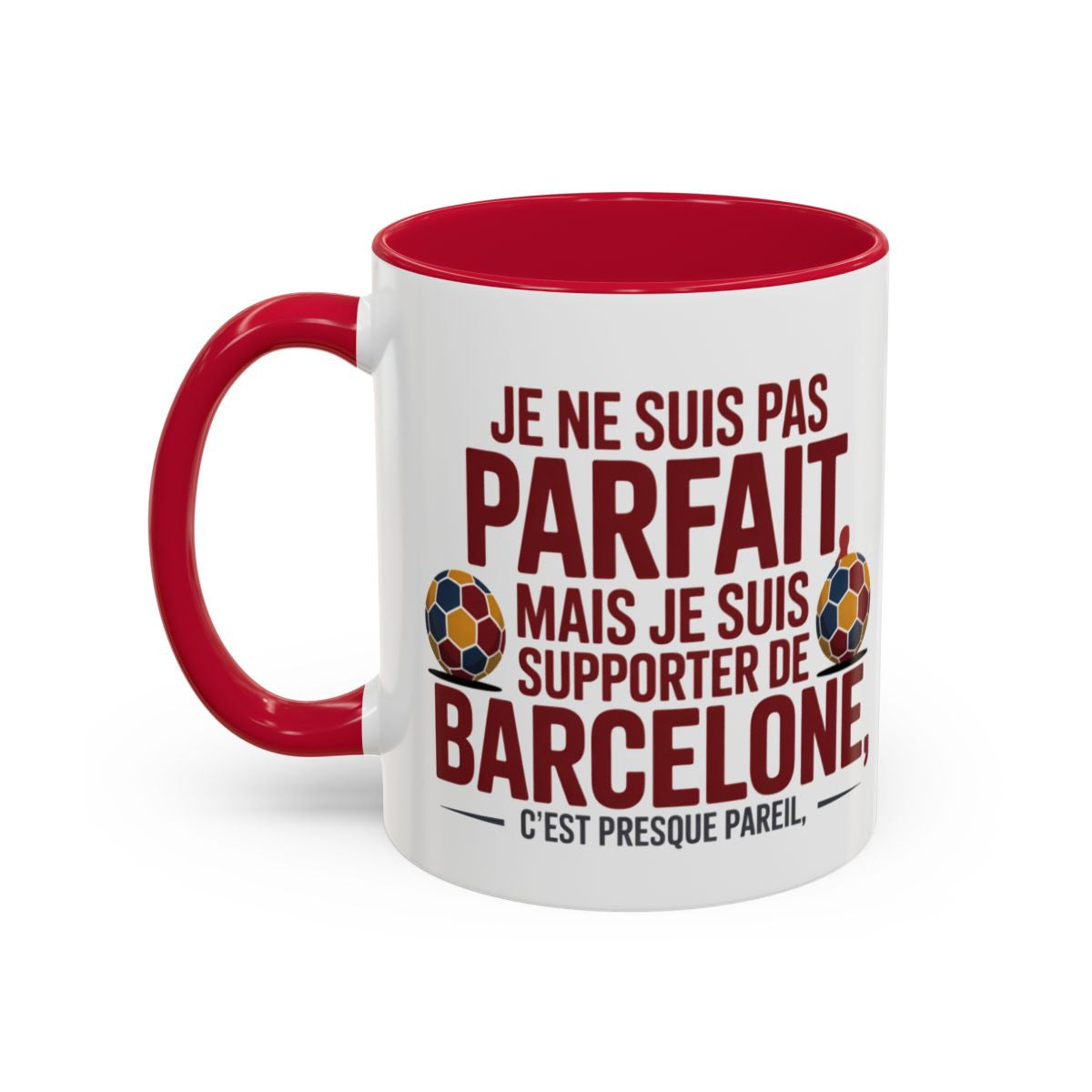 Teecustom Mug FC Barcelone – Je Ne Suis Pas Parfait Mais Supporter – Tasse Football Humour