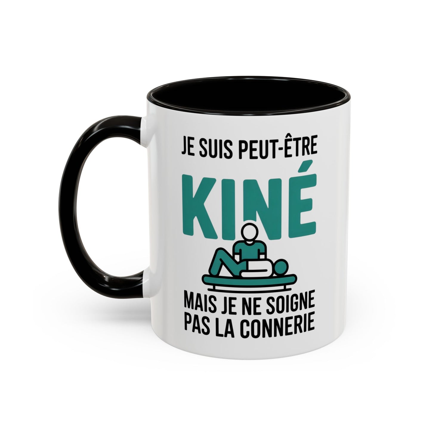 Mug Kiné Humoristique – Tasse Métier Kinésithérapeute Citation Drôle – Cadeau Kiné Original – Céramique 325ml Noir Bleu Rouge