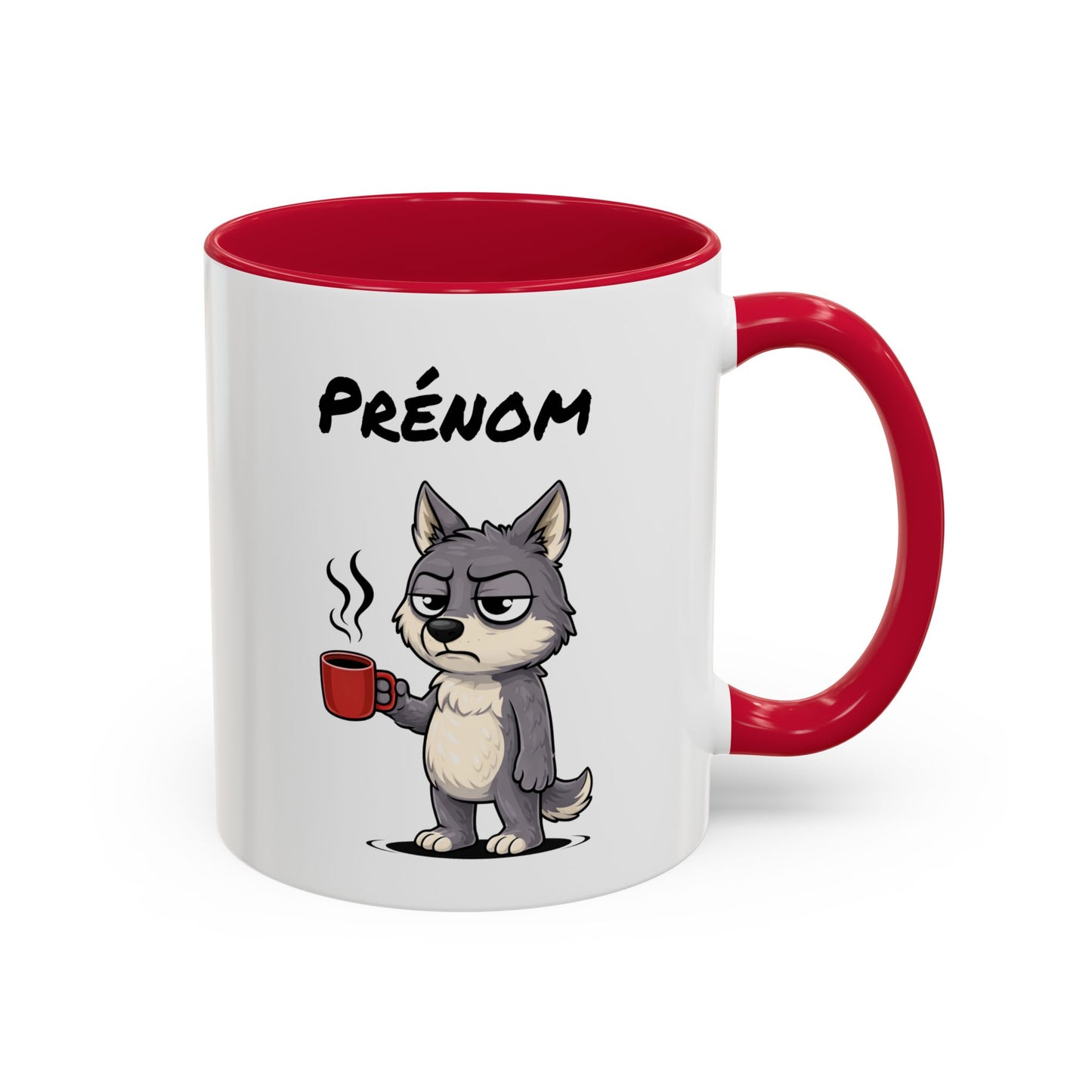 Mug Loup Fatigué Personnalisable 325ml – Tasse Café Humour Animal Sauvage Drôle Réveil Difficile Travail