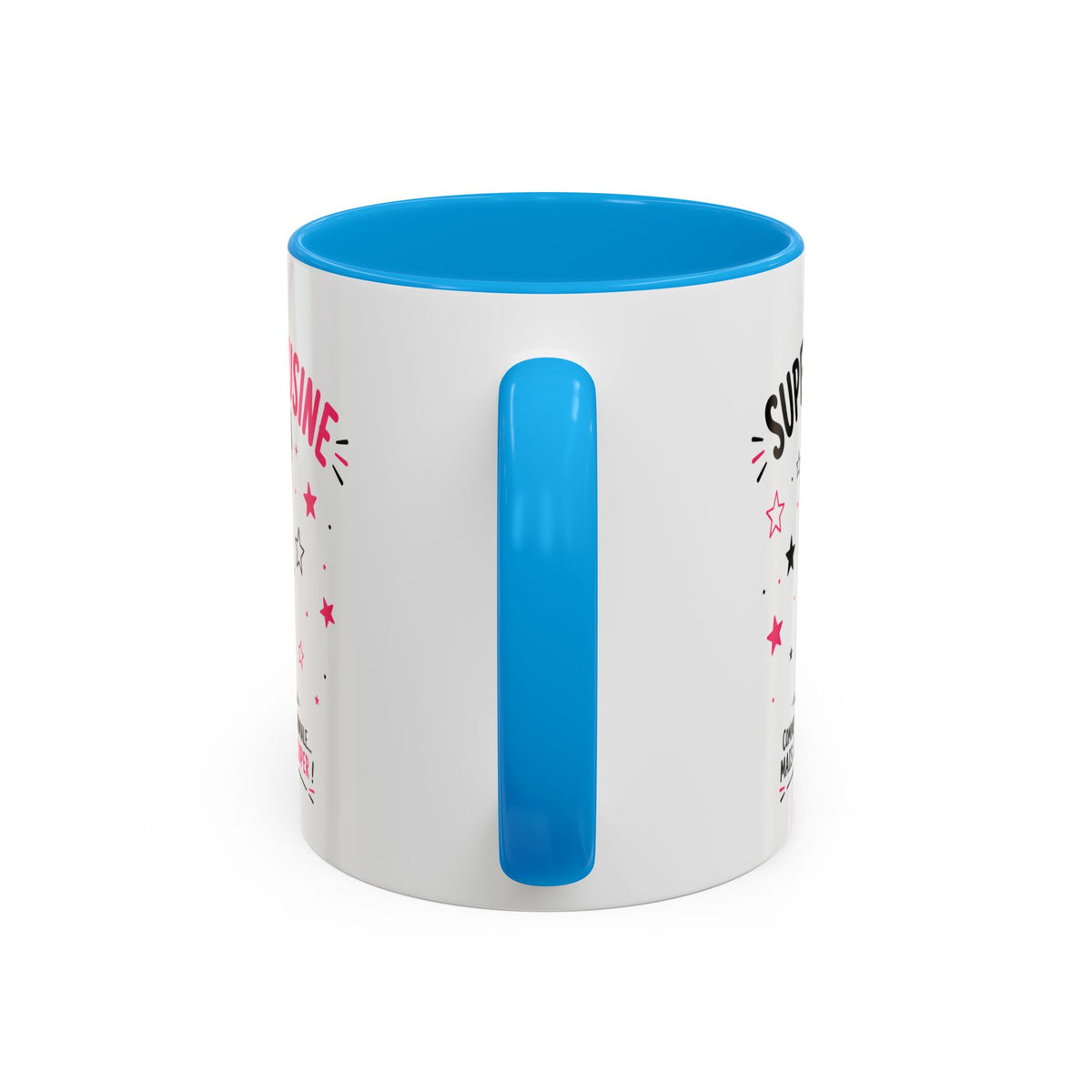 Mug Super Cousine – Tasse Cadeau Originale pour Cousine – Idée Cadeau Anniversaire Noël Femme noir bleu rouge