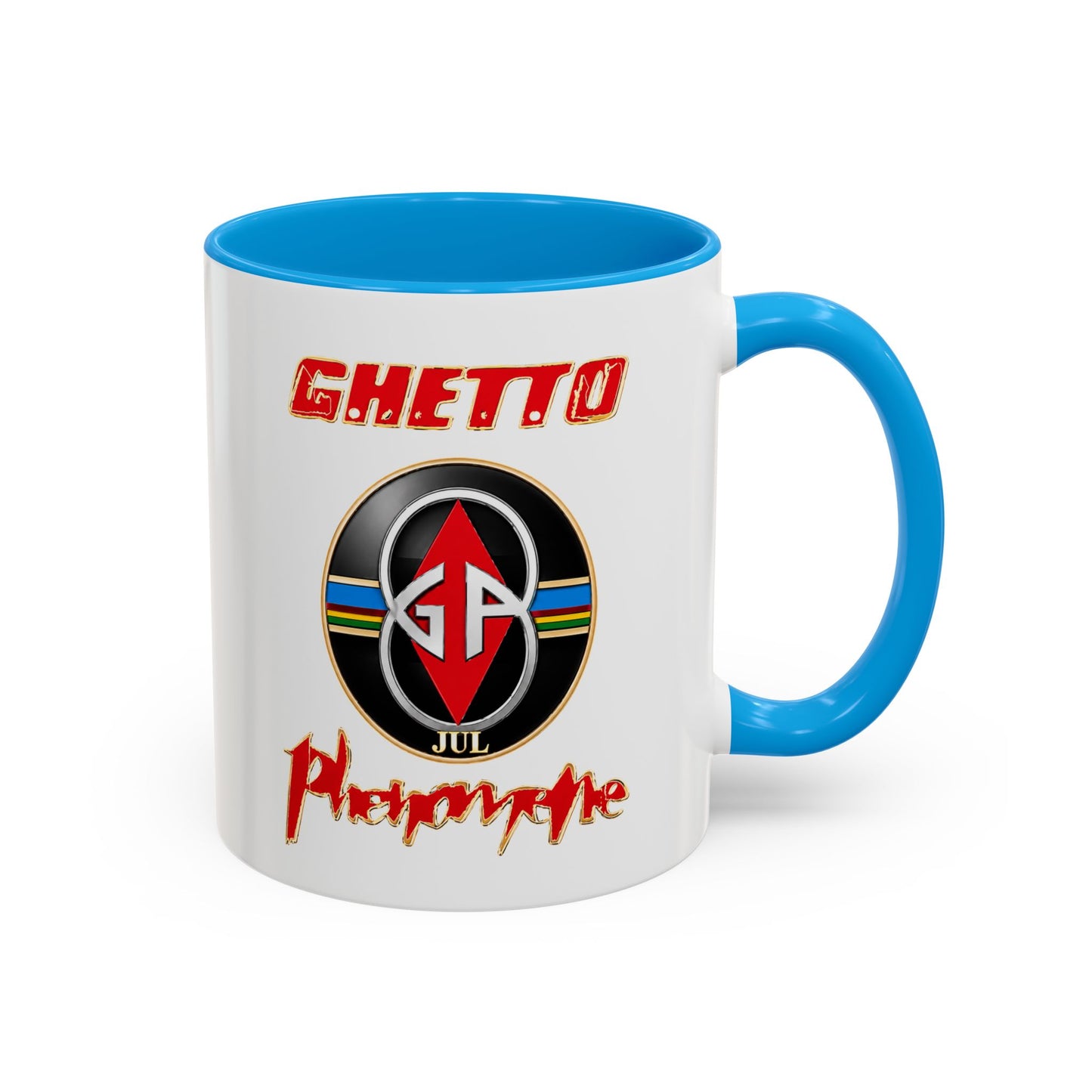 Mug Ghetto Phénomène JuL – Rap Marseille – Groupe Rap Français – Style Urbain – Idée Cadeau Fan de Rap Homme Femme Noir Bleu Rouge