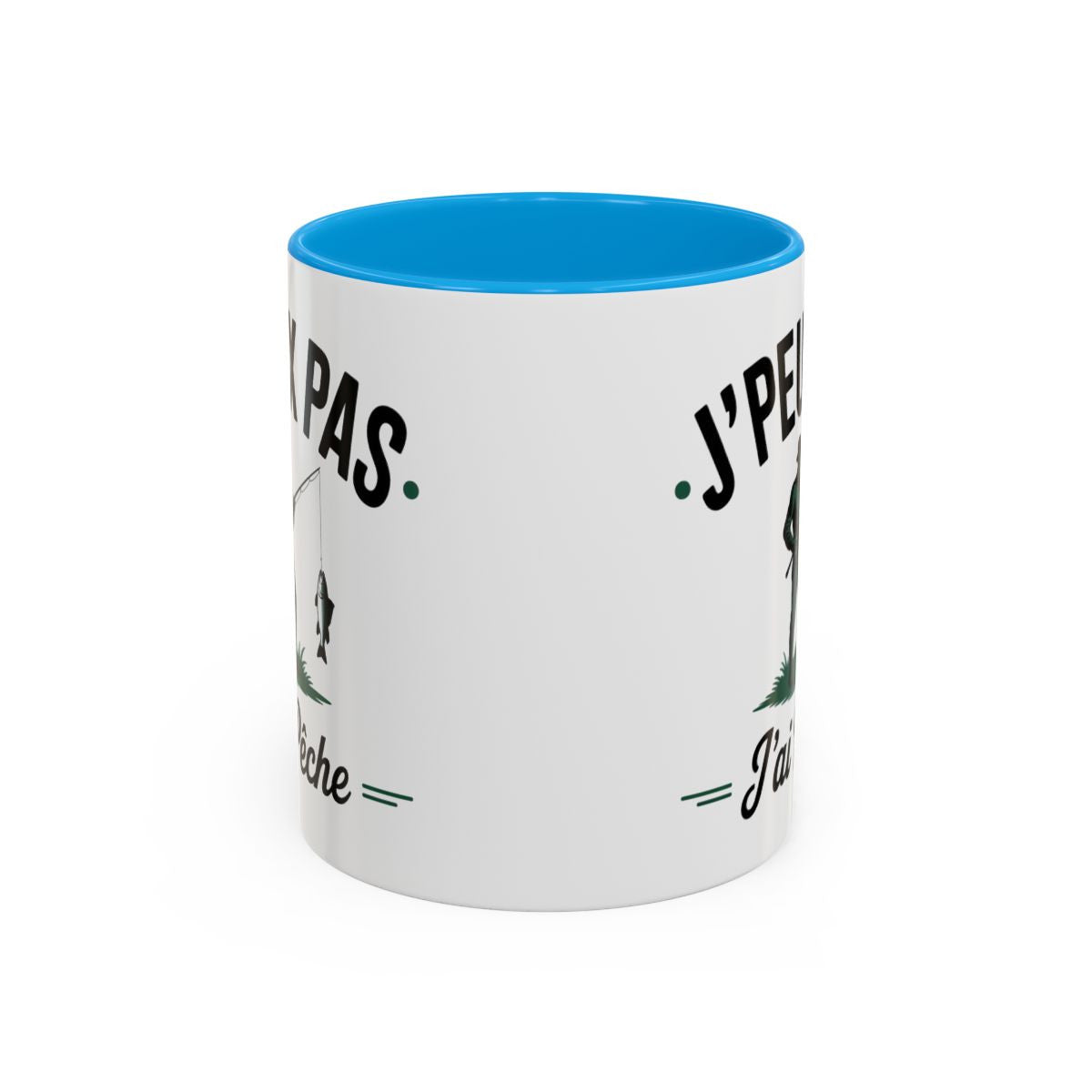 Mug "J’peux pas, j’ai pêche" – Tasse Céramique Humoristique Pêche – Cadeau Pêcheur Drôle – Micro-ondes & Lave-Vaisselle – 325 ml