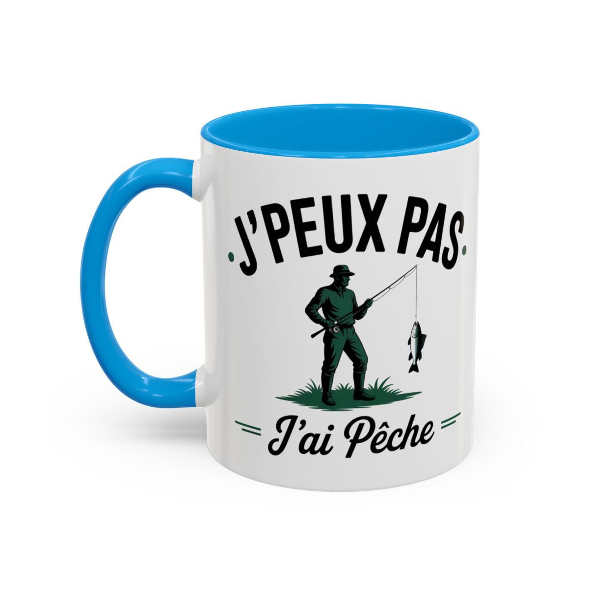 Mug "J’peux pas, j’ai pêche" – Tasse Céramique Humoristique Pêche – Cadeau Pêcheur Drôle – Micro-ondes & Lave-Vaisselle – 325 ml
