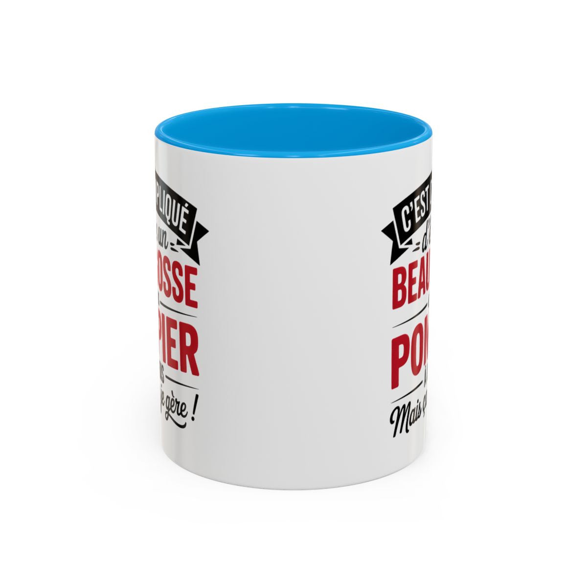 Mug Beau Gosse Pompier – Tasse Céramique Humour Sapeur-Pompier – Cadeau Homme Métier Feu – Micro-ondes & Lave-Vaisselle