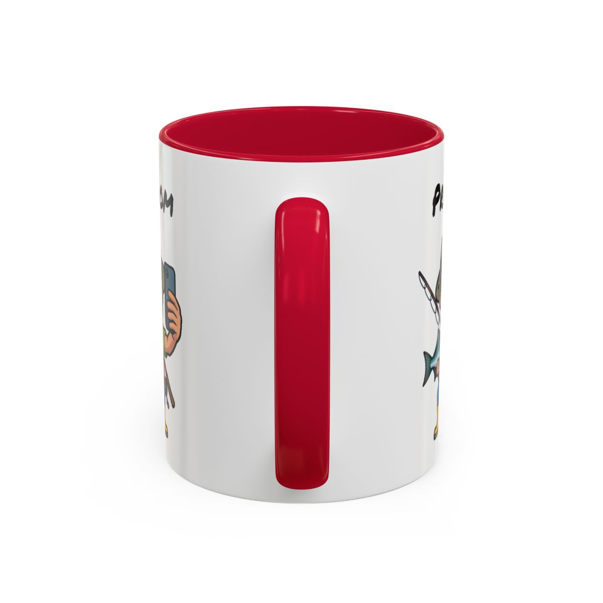 Mug Personnalisé Pêcheur Selfie – Tasse Céramique avec Prénom – Cadeau Pêche Homme Drôle – Micro-ondes & Lave-Vaisselle – 325 ml