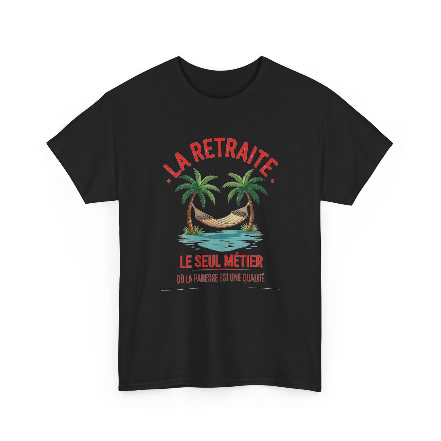 Tee Shirt Homme et Femme Retraite Humour Cadeau Retraité Départ en Retraite Vacances Repos Hamac Collègue