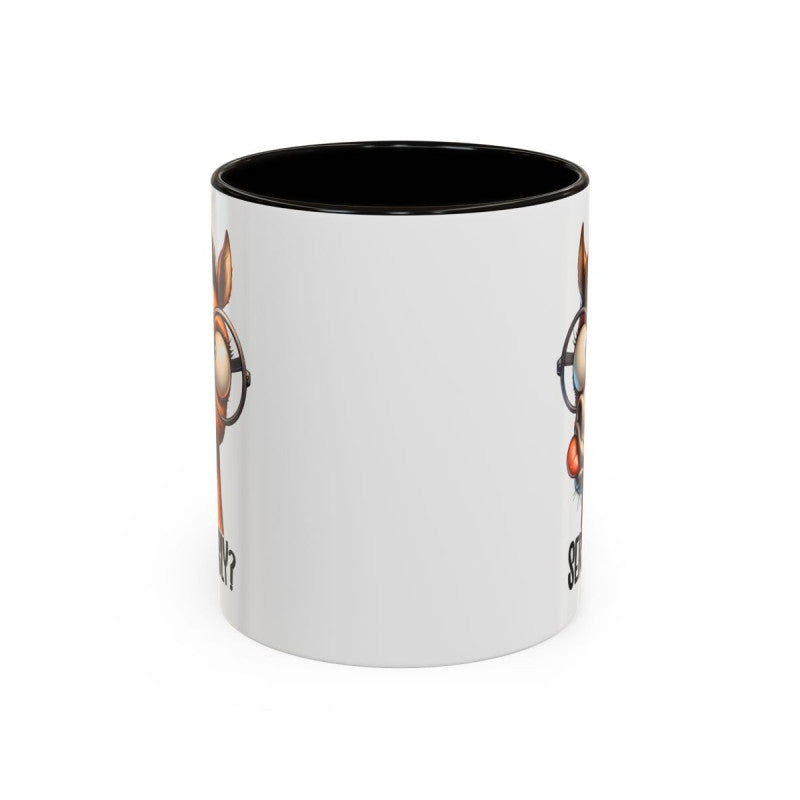Mug Cheval Humour “Seriously?” – Tasse Céramique Animal Drôle avec Lunettes – Cadeau Original